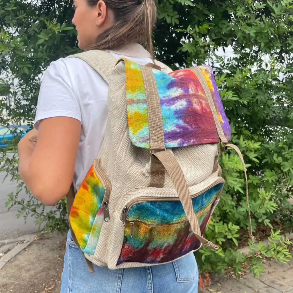 Tiedye Hemp Large Square Backpack | www.artisangoods.co.uk 4 Tiedye Hemp Large Square Backpack | www.artisangoods.co.uk 4