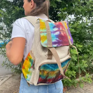 Tiedye Hemp Large Square Backpack | www.artisangoods.co.uk 4