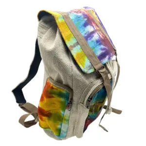 Tiedye Hemp Large Square Backpack | www.artisangoods.co.uk 2