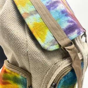 Tiedye Hemp Large Square Backpack | www.artisangoods.co.uk 5