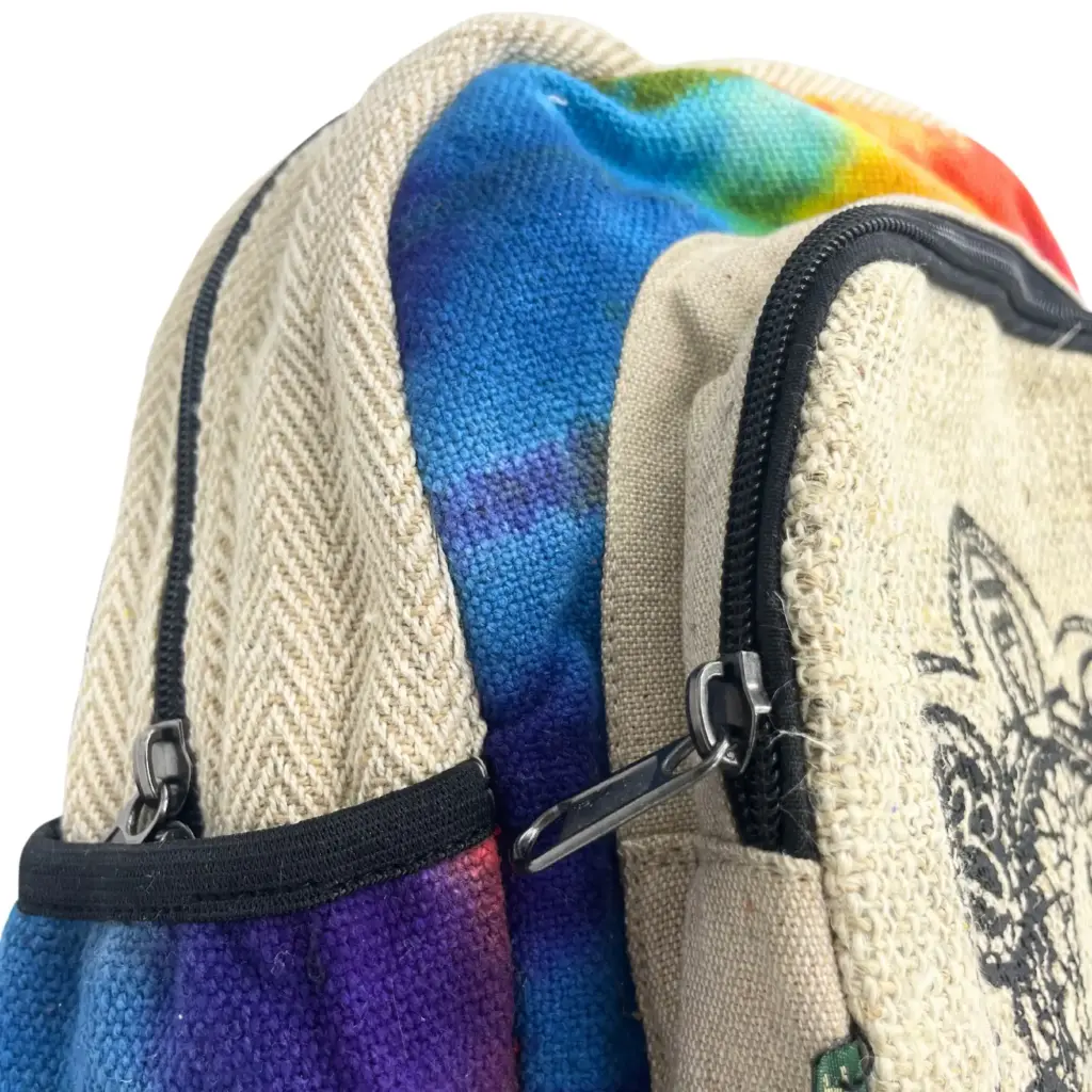 Tiedye Hemp Medium Backpack – 7 Chakra | www.artisangoods.co.uk 3