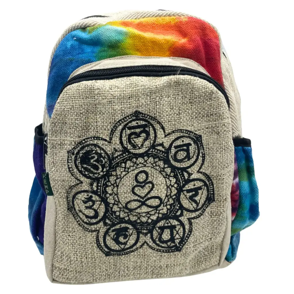 Tiedye Hemp Medium Backpack – 7 Chakra | www.artisangoods.co.uk
