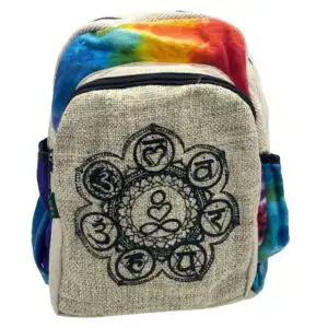 Tiedye Hemp Medium Backpack – 7 Chakra | www.artisangoods.co.uk 1