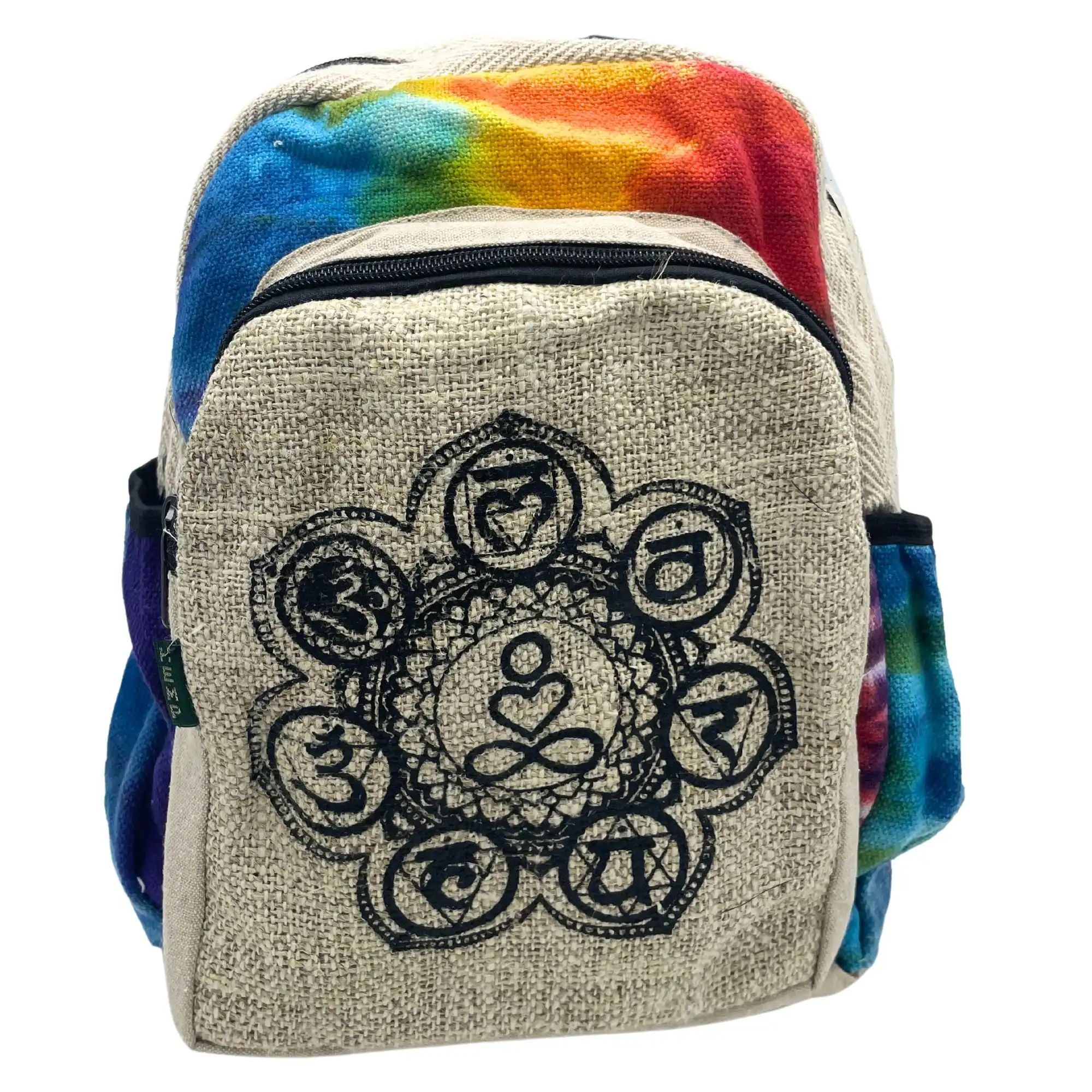 Tiedye Hemp Medium Backpack – 7 Chakra | www.artisangoods.co.uk 2 Tiedye Hemp Medium Backpack – 7 Chakra | www.artisangoods.co.uk 1