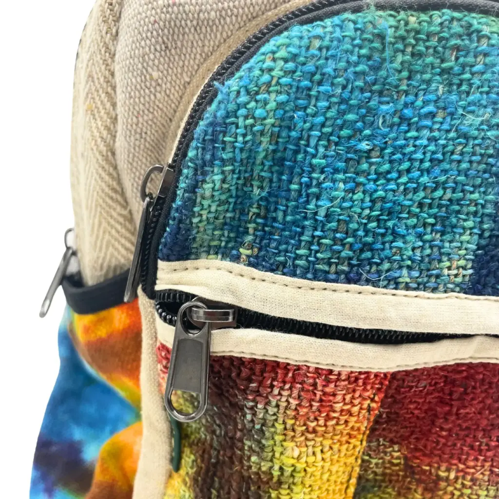 Tiedye Hemp Medium Backpack No Print | www.artisangoods.co.uk 3