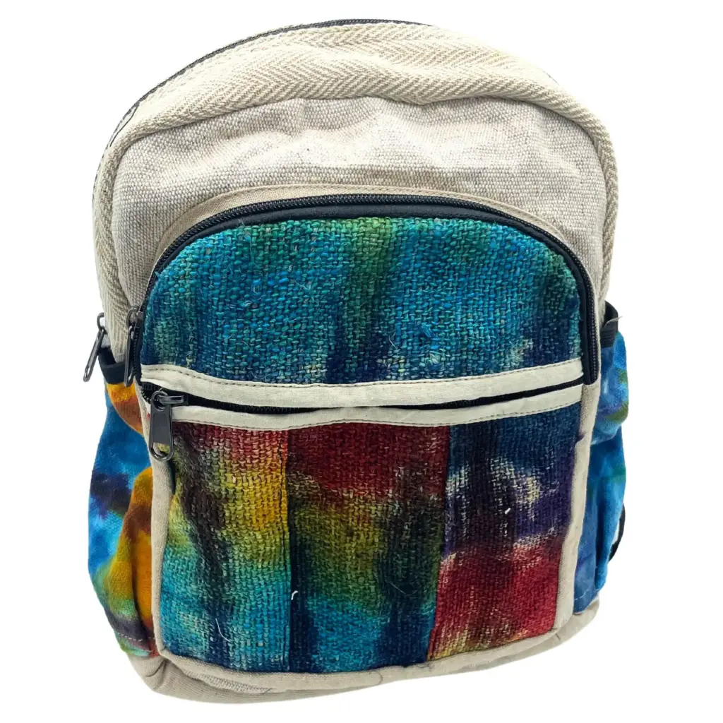 Tiedye Hemp Medium Backpack No Print | www.artisangoods.co.uk