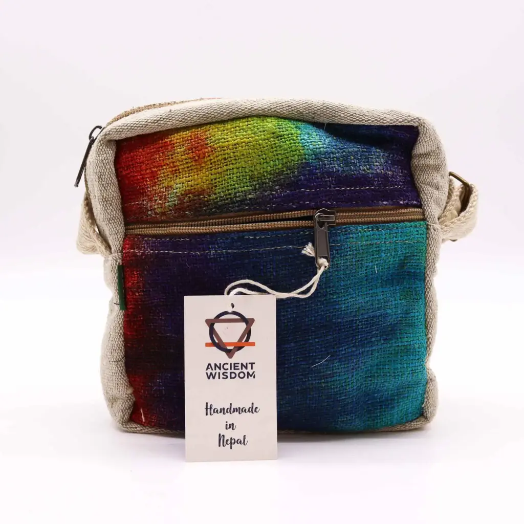 Tiedye Hemp Messegner Bag 1  Zip | www.artisangoods.co.uk