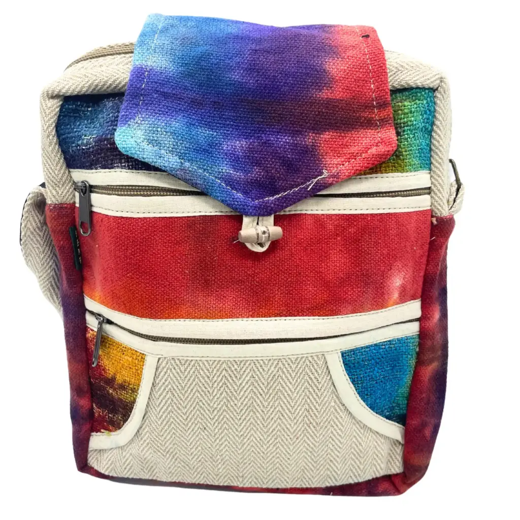 Tiedye Hemp Messegner Bag 2 Zip & Flop | www.artisangoods.co.uk Tiedye Hemp Messegner Bag 2 Zip & Flop | www.artisangoods.co.uk