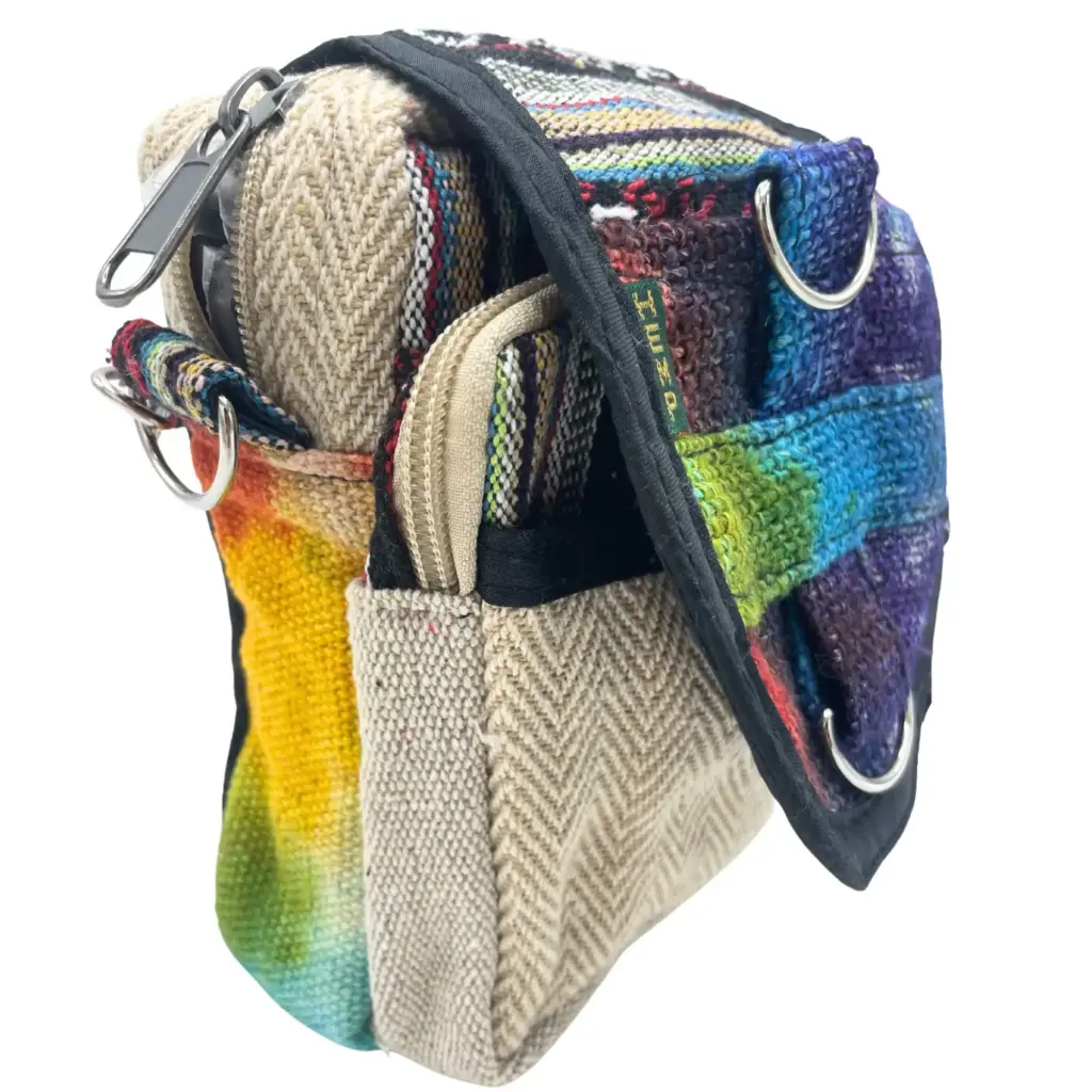 Tiedye Hemp Messenger Bag | www.artisangoods.co.uk 3