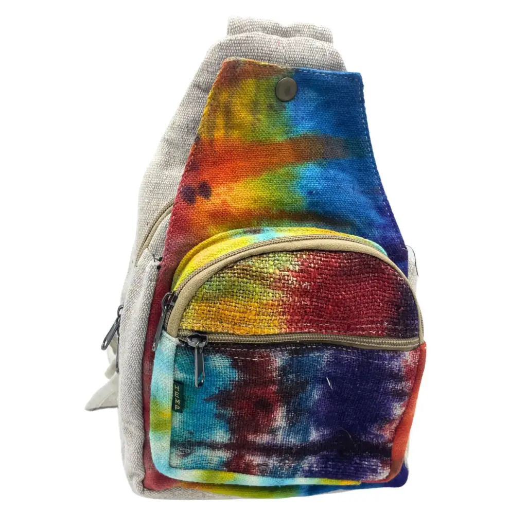 Tiedye Hemp Sling Shoulder Bag | www.artisangoods.co.uk