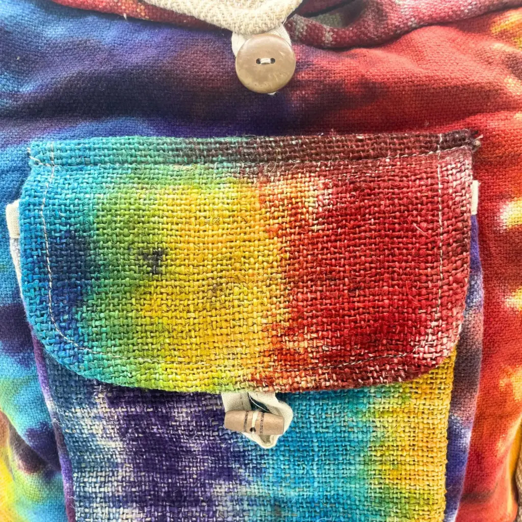 Tiedye Hemp Study Bag with Front Pocket | www.artisangoods.co.uk 2