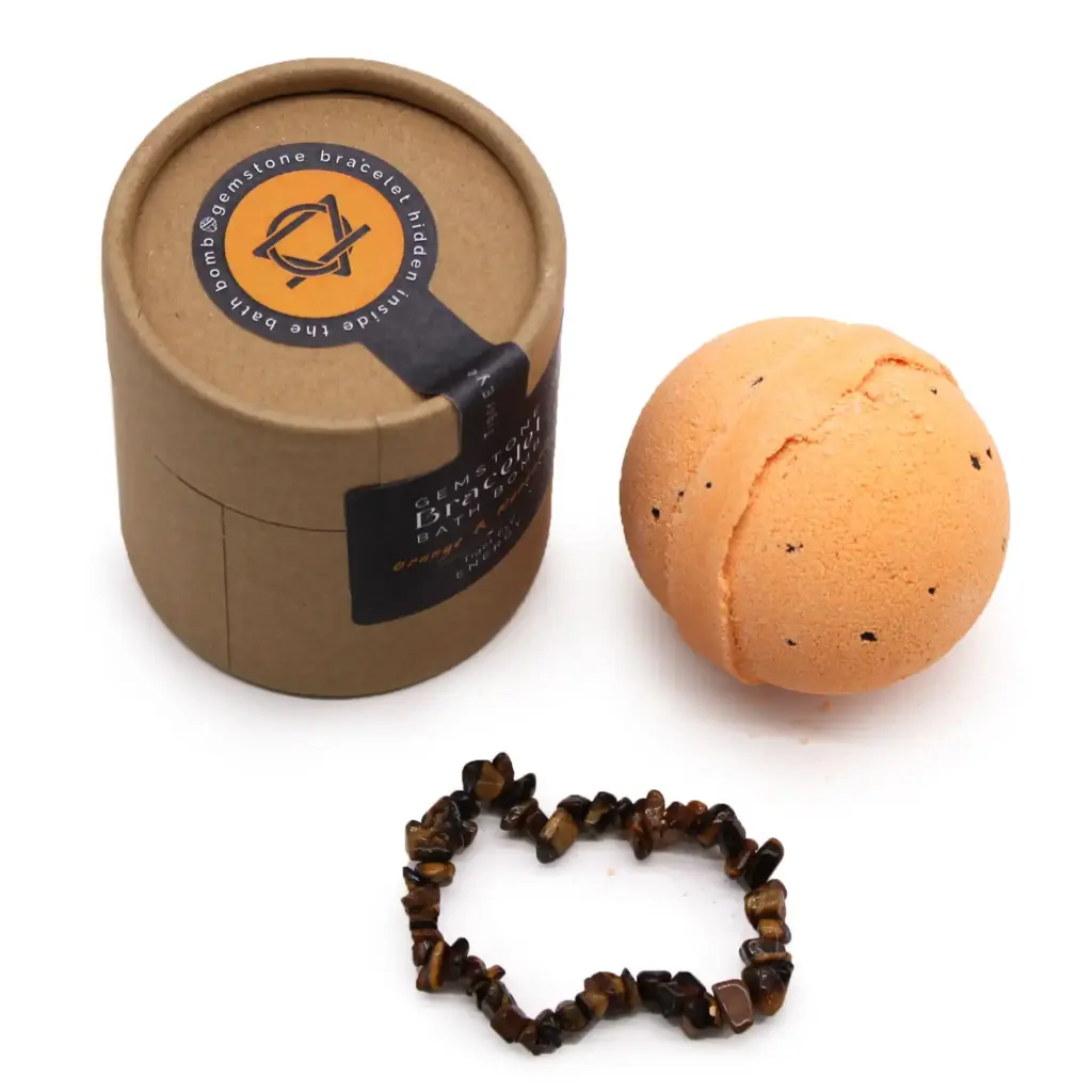 Tiger Eye Gem Bracelet Bath Bomb | www.artisangoods.co.uk