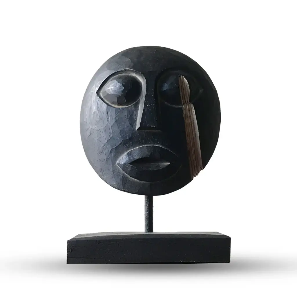 Timor Tribal Decorative Mask – Black 27x20cm | www.artisangoods.co.uk