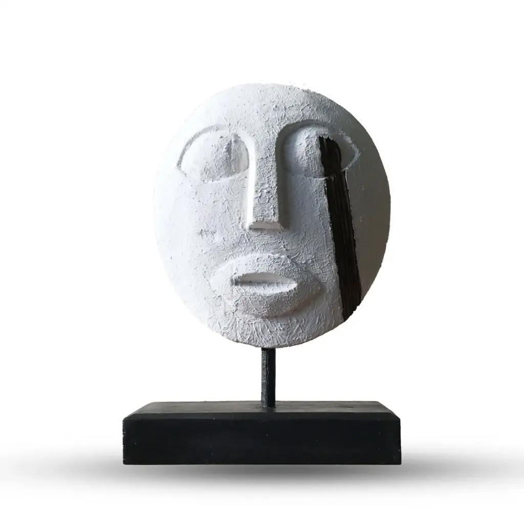 Timor Tribal Decorative Mask – White 27x20cm | www.artisangoods.co.uk