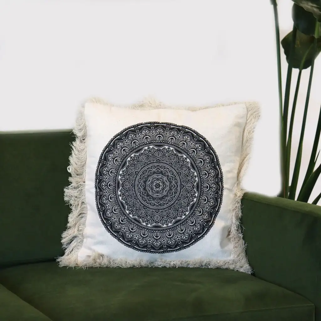 Traditional Mandala Cushion Cover – 45x45cm – black | www.artisangoods.co.uk 3 Traditional Mandala Cushion Cover – 45x45cm – black | www.artisangoods.co.uk 3