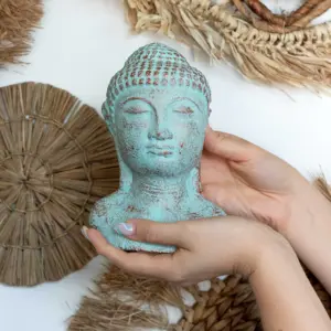 Tranquility Buddha Head  – Green Copper | www.artisangoods.co.uk 2