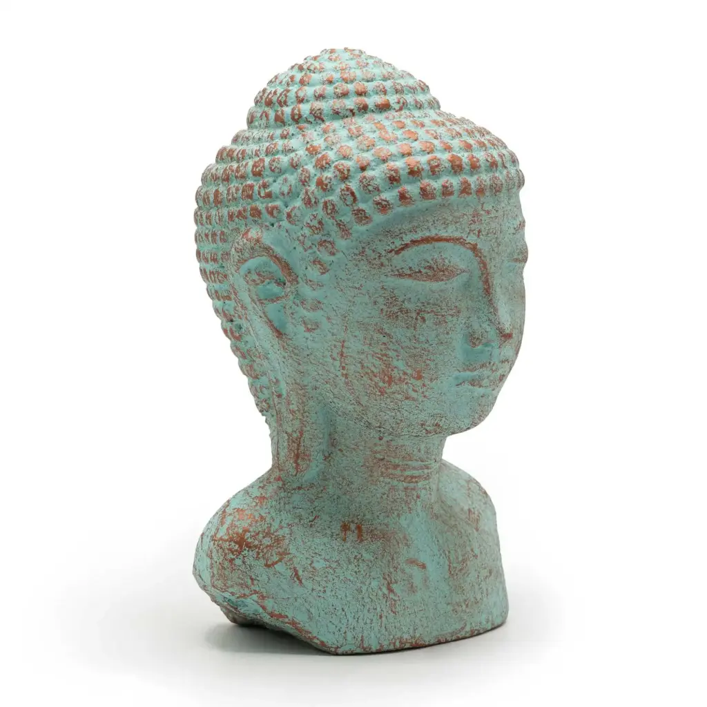 Tranquility Buddha Head  – Green Copper | www.artisangoods.co.uk
