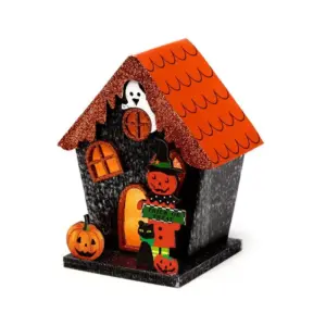 Trick or Treat Pumpkin House Halloween LED Decoration | www.artisangoods.co.uk 2
