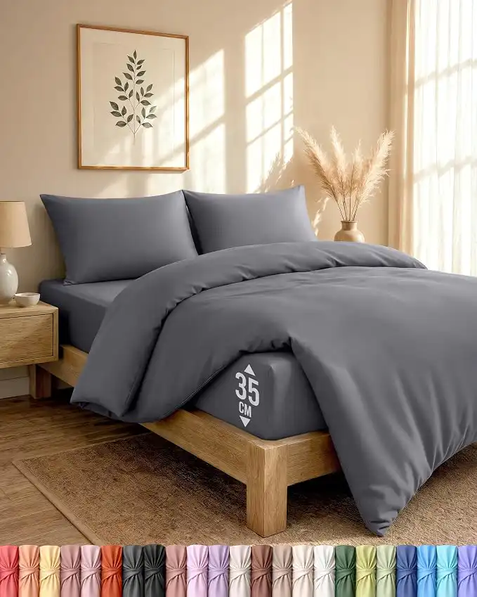 Utopia Bedding 4 Piece Double Bedding Set Grey