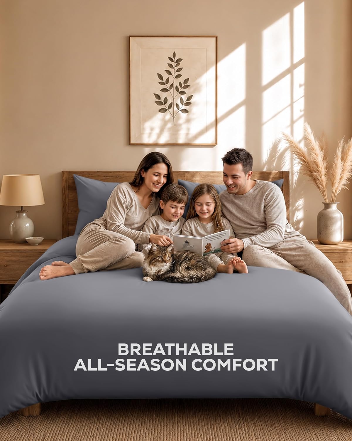Utopia Bedding 4 Piece Double Bedding Set Grey