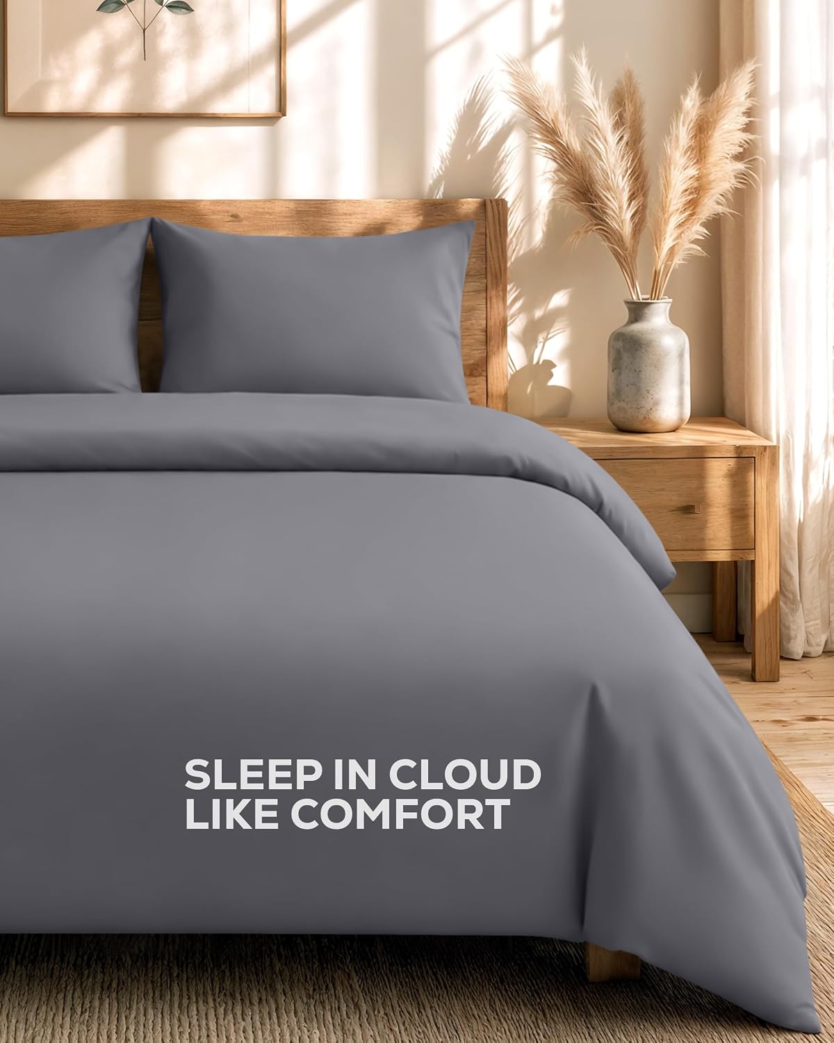 Utopia Bedding 4 Piece Double Bedding Set Grey