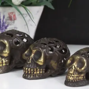 Vintage Brass Skull – Med | www.artisangoods.co.uk 3