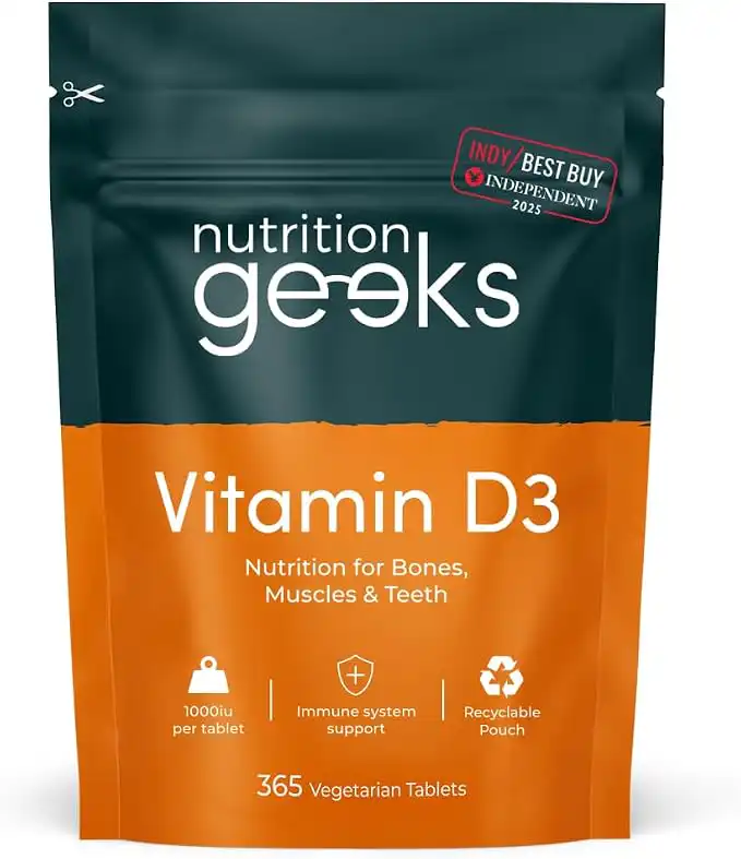 Vitamin D 1000iu - 365 Vegetarian D3 Tablets for Immune Support