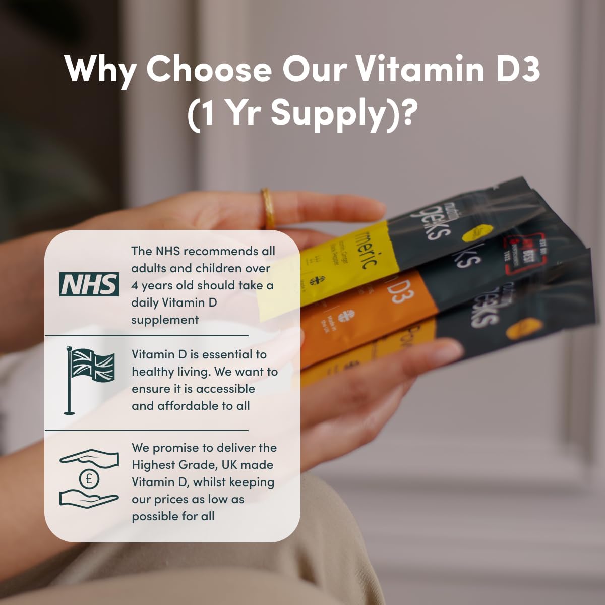 Vitamin D 1000iu - 365 Vegetarian D3 Tablets for Immune Support