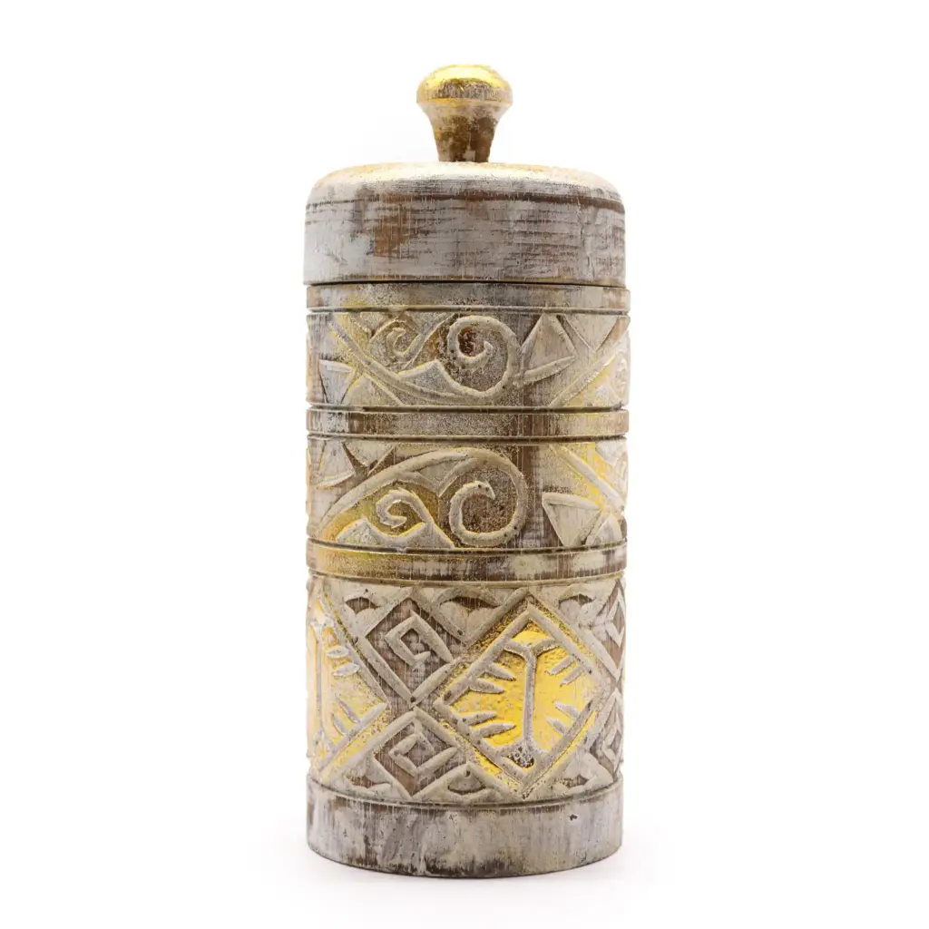 White & Gold – Tall Container | www.artisangoods.co.uk