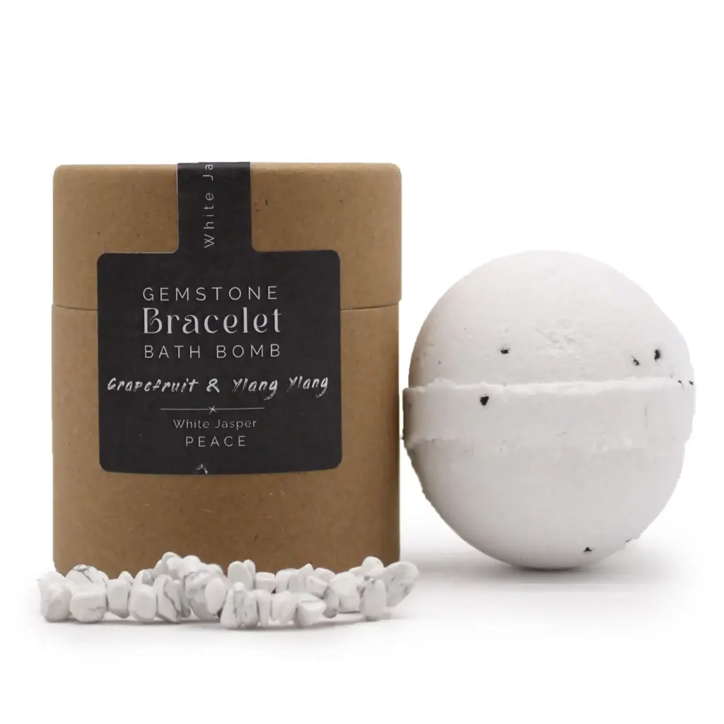 White Jasper Gem Bracelet Bath Bomb | www.artisangoods.co.uk 2