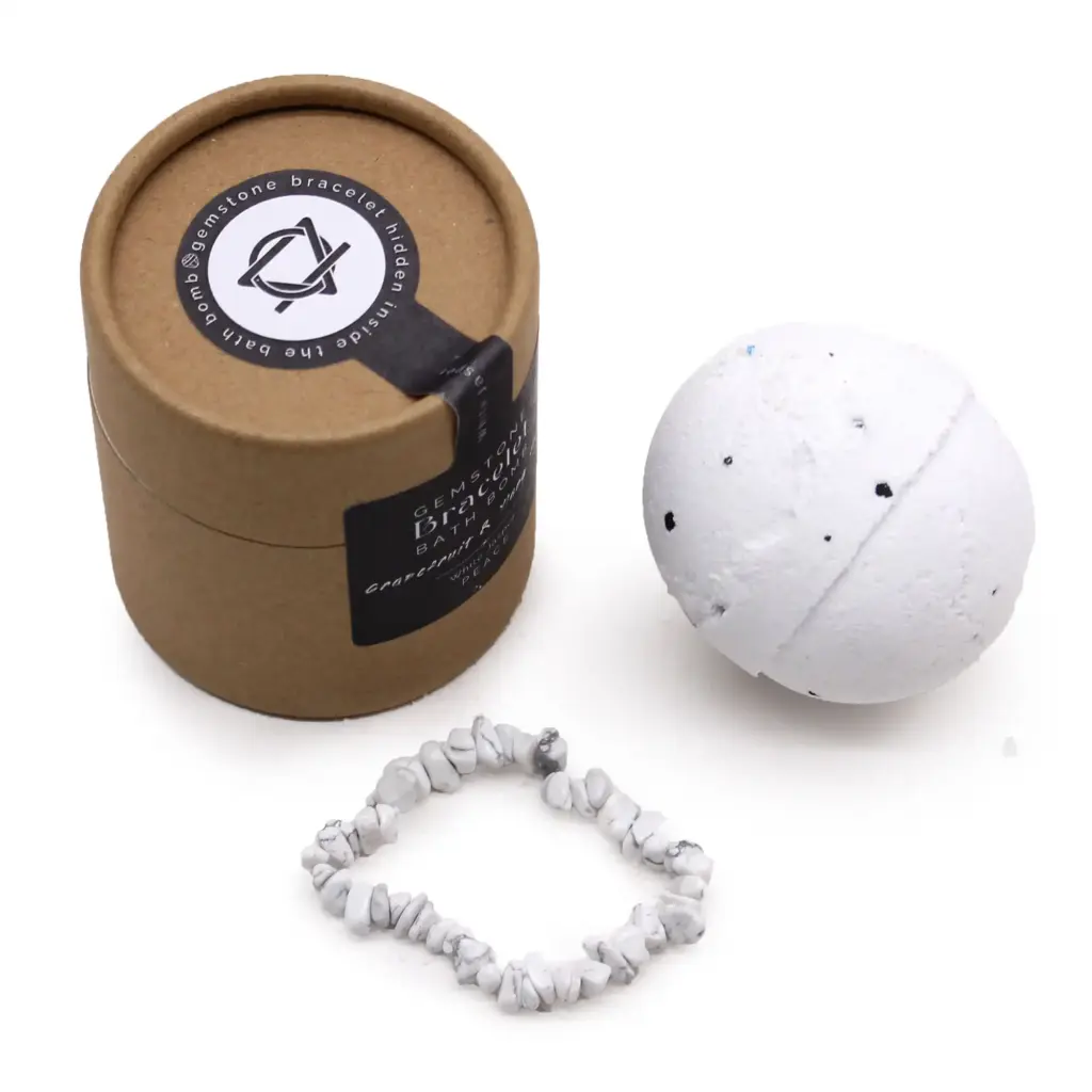 White Jasper Gem Bracelet Bath Bomb | www.artisangoods.co.uk