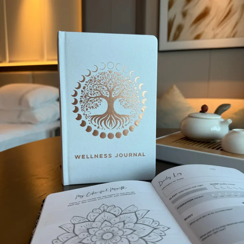 White Wellness Journal – 120 pages – Rose Gold Tree of Life | www.artisangoods.co.uk