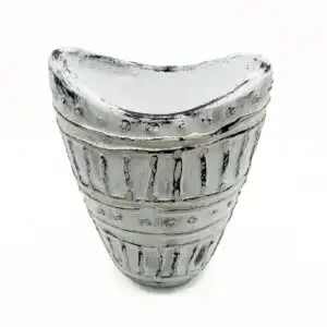 Wide Neck Shaped Vase – Cream 22cm | www.artisangoods.co.uk 1