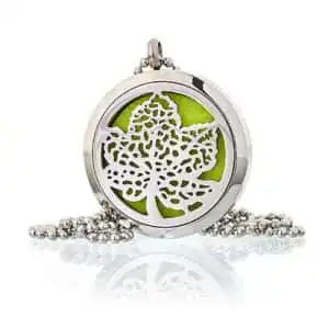 Aromatherapy Diffuser Necklace – Leaf 30mm | www.artisangoods.co.uk 1