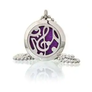 Aromatherapy Diffuser Necklace – Music Notes 25mm | www.artisangoods.co.uk 1