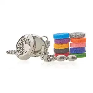 Aromatherapy Jewellery Chain Bracelet – Cat & Flowers – 20mm | www.artisangoods.co.uk 3
