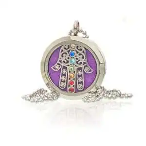 Aromatherapy Jewellery Necklace – Hamsa Chakra – 30mm | www.artisangoods.co.uk 1