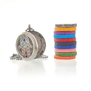 Aromatherapy Jewellery Necklace – Hamsa Chakra – 30mm | www.artisangoods.co.uk 3