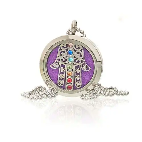 Aromatherapy Jewellery Necklace – Hamsa Chakra – 30mm | www.artisangoods.co.uk 2 Aromatherapy Jewellery Necklace – Hamsa Chakra – 30mm | www.artisangoods.co.uk 1