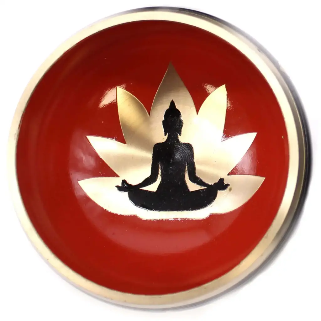 Buddha Singing Bowl Set- Black/Orange 10.7cm | www.artisangoods.co.uk 4