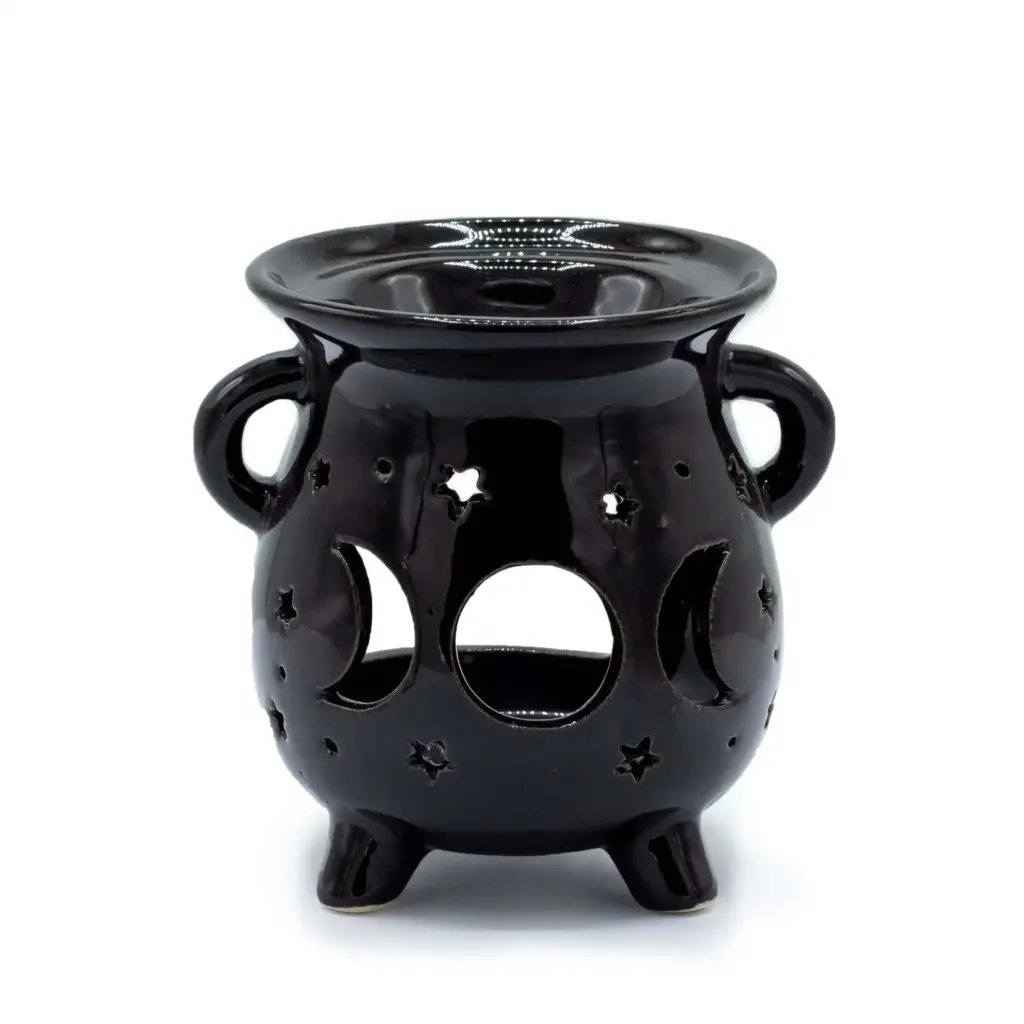 Cauldron Oil Burner – Moon Phase – Black | www.artisangoods.co.uk
