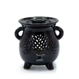 Cauldron Oil Burner – Tree of Life – Black | www.artisangoods.co.uk 1