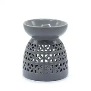 Classic Oil Burner – Morrocan Cutout – Grey | www.artisangoods.co.uk 1