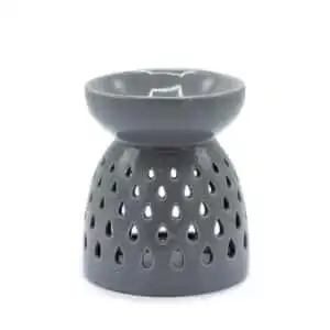 Classic Oil Burner – Teardrops Cutout – Grey | www.artisangoods.co.uk 1