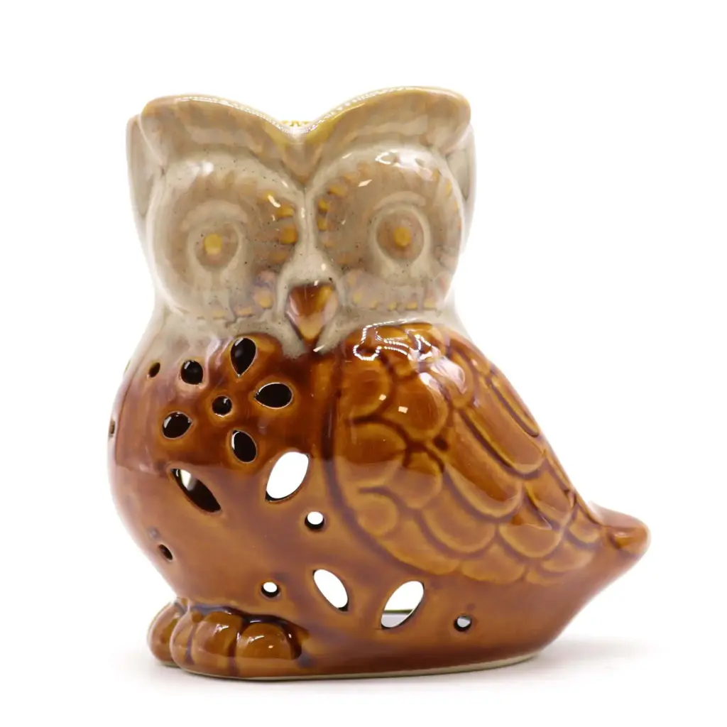 Classic Rustic Oil Burner – Owl Side-on (assorted) | www.artisangoods.co.uk