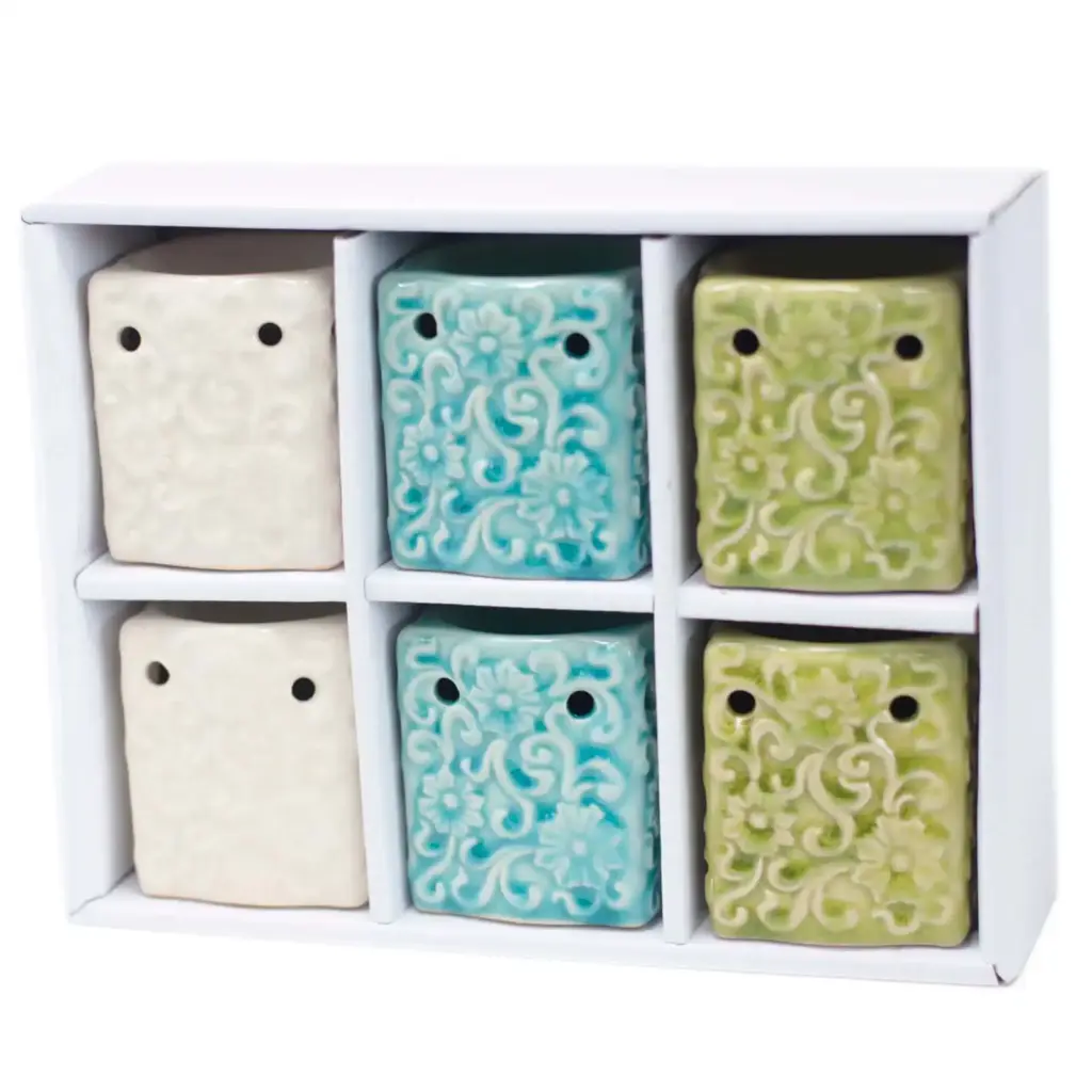 Classic Small Square Floral Oil Burners (aast) | www.artisangoods.co.uk 6 Classic Small Square Floral Oil Burners (aast) | www.artisangoods.co.uk 6