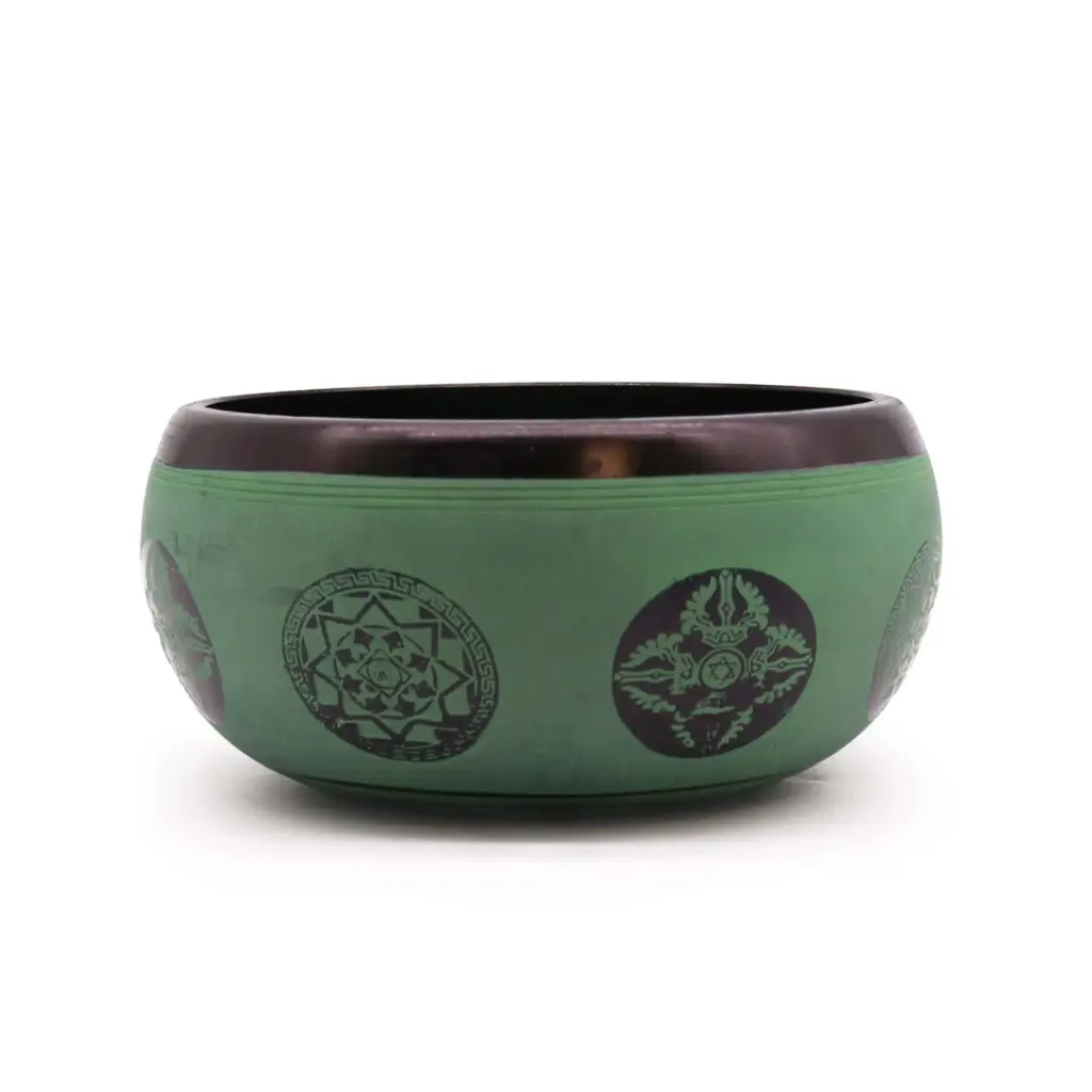 Earth Powder Singing Bowl – Mandala Buddha – 16cm | www.artisangoods.co.uk