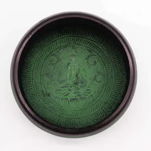 Earth Powder Singing Bowl – Mandala Buddha – 16cm | www.artisangoods.co.uk 3