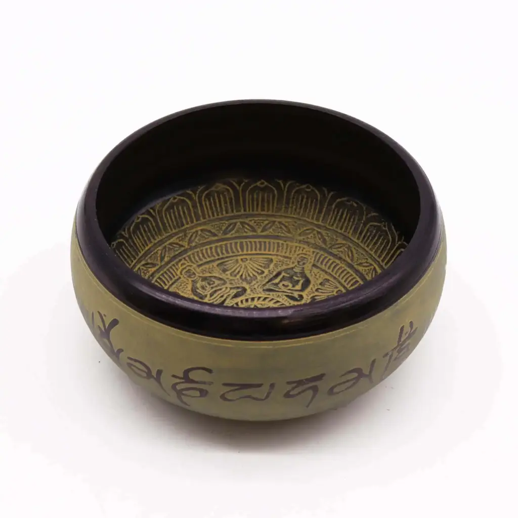 Earth Powder Singing Bowl – Mantra Five Buddha – 16cm | www.artisangoods.co.uk 3