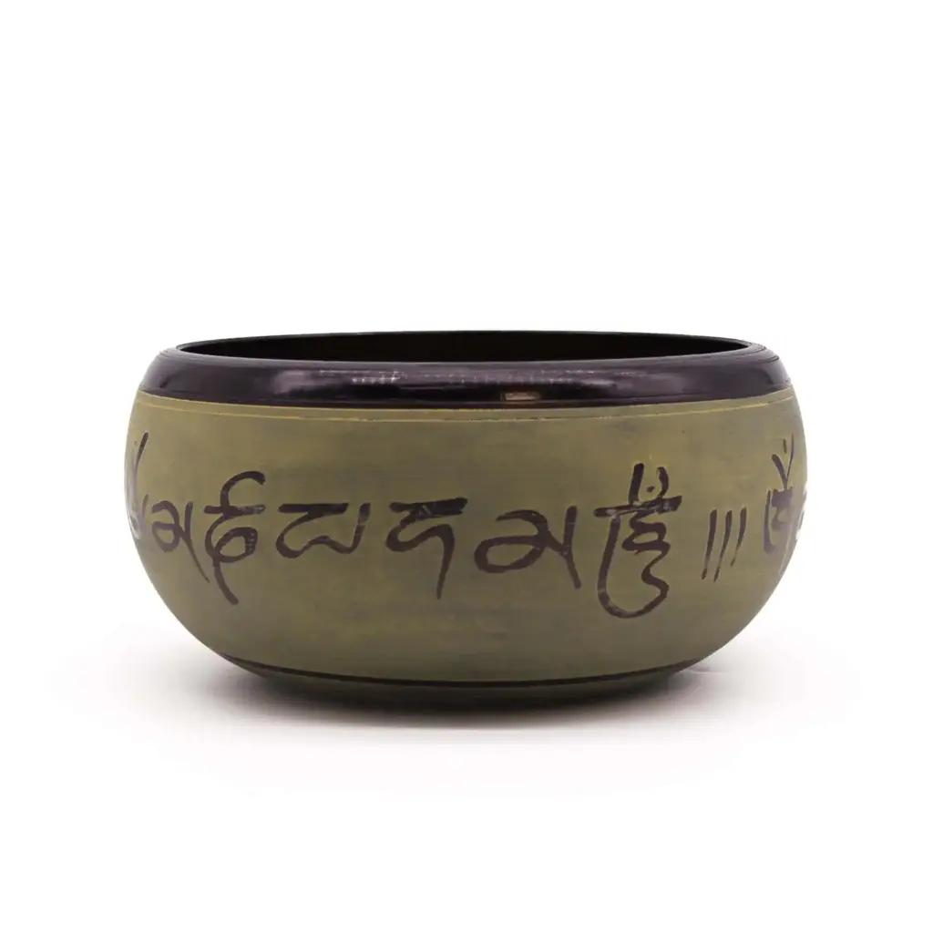 Earth Powder Singing Bowl – Mantra Five Buddha – 16cm | www.artisangoods.co.uk